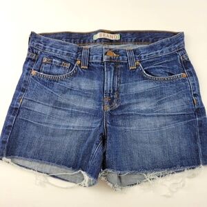 J BRAND Destressed Women's Denim Cut Off Rise 8 1/2" Jeans Shorts